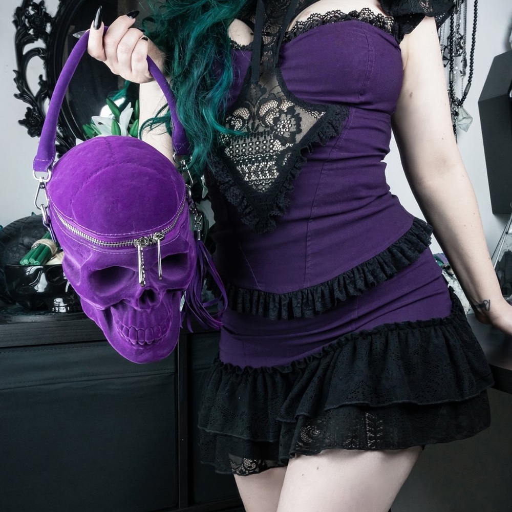 Lace top and skirt set killstar
